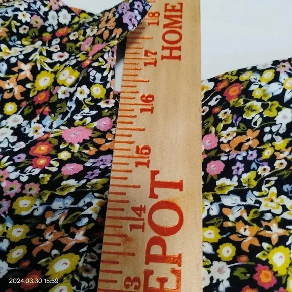 LOFT Size SP Short Sleeves Floral Ruffle Hem Boho Lightweight Short Dress - Picture 8 of 12